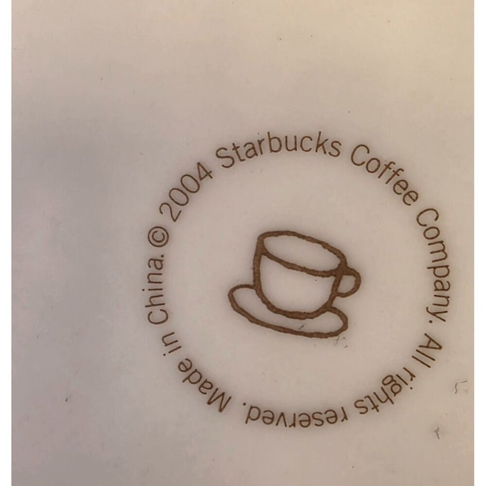 Starbucks 2 White Emboss Logo Espresso Cup Oblong Saucer Sets 2004/10 Café China - Picture 3 of 8